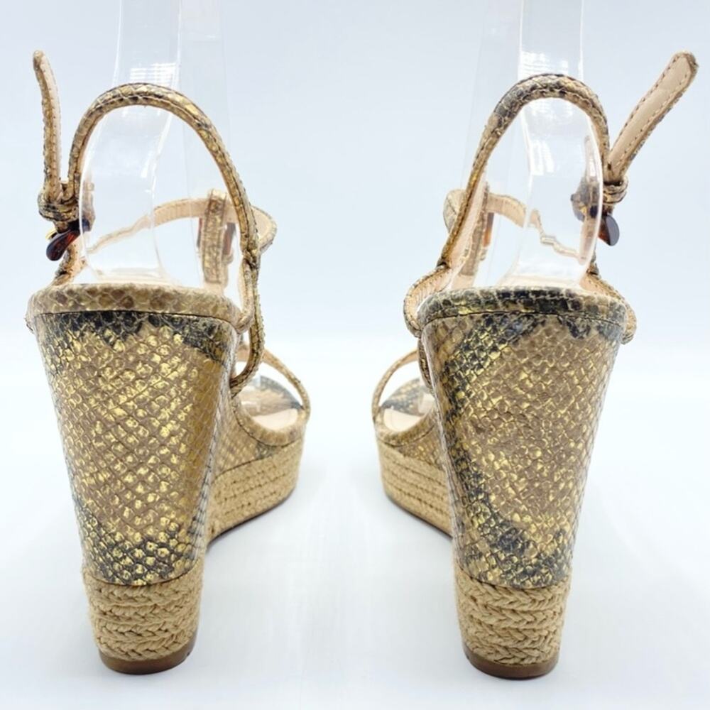 Prada Python T-Strap Platform Wedge Sandals Size … - image 4